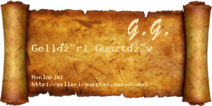 Gelléri Gusztáv névjegykártya